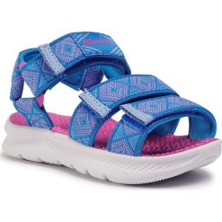 Sandały SKECHERS - Bohemian Beauty 302098N/BLPK Blue/Pink. Niebieskie sandały dziewczęce Skechers, z tworzywa sztucznego, bez zapięcia. Za 139,00 zł.