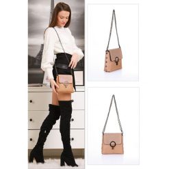 Damska torebka BRUNA BEIGE. Brązowe torebki klasyczne damskie Damska torebka BRUNA BEIGE, w paski, bez dodatków. W wyprzedaży za 39,00 zł.