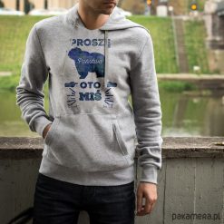 Oto miś Męska Kangurka Szara. Szare bluzy męskie Pakamera, m, z nadrukiem, bez kołnierzyka, bez rękawów, bez kaptura. Za 179,00 zł.