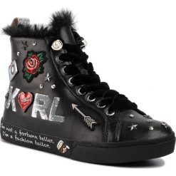 Sneakersy KARL LAGERFELD - KL60155 Black Lthr/Silver. Czarne półbuty damskie KARL LAGERFELD, ze skóry. W wyprzedaży za 619,00 zł.