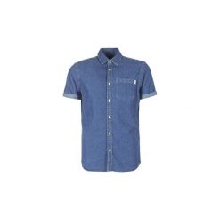 Koszule z krótkim rękawem Jack Jones JORMALONE. Niebieskie koszule męskie Jack & Jones, s, bez wzorów, bez kołnierzyka, z krótkim rękawem. Za 119,20 zł.