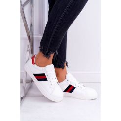 Obuwie Sportowe Damskie Z Paskami Biało Czerwone AceGu. Czerwone buty sportowe damskie Tagless, w paski, eleganckie, na fitness i siłownię. Za 79,00 zł.
