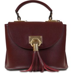 Torebki klasyczne damskie: Skórzana torebka „Olga” w kolorze bordowym – 22 x 17 x 11 cm
