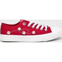 Big Star - Tenisówki. Czerwone trampki i tenisówki damskie BIG STAR, bez wzorów, z gumy, na sznurówki. W wyprzedaży za 79,90 zł.