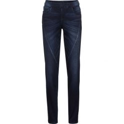 Dżinsy jogger z wygodnym paskiem 7/8, BOYFRIEND bonprix ciemnoniebieski. Niebieskie jeansy damskie bonprix. Za 109,99 zł.