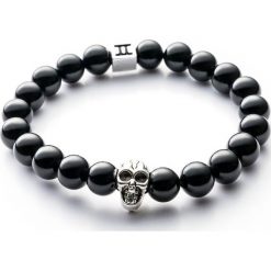 Bransoletki damskie: Bransoletka Gemini Classic Skull Black C1-G