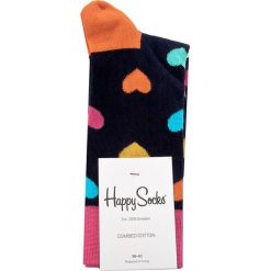 Skarpetki damskie: Skarpety Wysokie Damskie HAPPY SOCKS – HA01-067 Granatowy