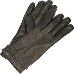Rękawiczki - 1CF P NERO. Szare rękawiczki damskie Venezia, ze skóry. Za 149,00 zł.