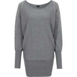 Sweter bonprix szary melanż. Szare swetry klasyczne damskie bonprix. Za 99,99 zł.