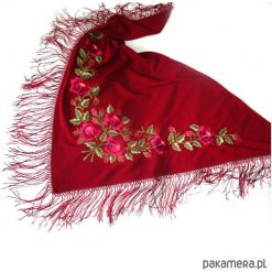 Apaszki damskie: Chusta_Burgund z Różami (Embroidered Art)