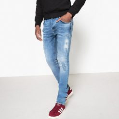 Jeansy slim destroy. Szare jeansy męskie slim marki La Redoute Collections. Za 176,36 zł.