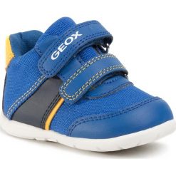 Sneakersy GEOX - B Elthan B. B B021PB 05410 C0797 Royal/Yellow. Niebieskie trampki chłopięce Geox, bez wzorów, ze skóry ekologicznej, na rzepy. W wyprzedaży za 139,00 zł.