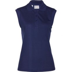 Top bonprix ciemnoniebieski. Niebieskie bluzki damskie bonprix, bez wzorów, polo. Za 49,99 zł.