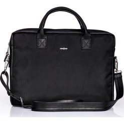 TORBA MĘSKA TECZKA A024 - CZARNA. Czarne aktówki męskie Ombre Clothing, z tkaniny. Za 119,00 zł.