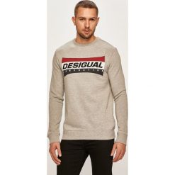 Desigual - Bluza. Szare bluzy męskie Desigual, s, z aplikacjami, z bawełny, z okrągłym kołnierzem, bez rękawów, bez kaptura. W wyprzedaży za 159,90 zł.