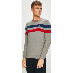 Guess Jeans - Sweter. Szare swetry klasyczne męskie marki Guess Jeans, s, z aplikacjami, z bawełny, z okrągłym kołnierzem. Za 319,90 zł.
