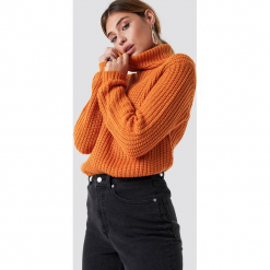Rut&Circle Dzianinowy golf Tinelle - Orange. Pomarańczowe golfy damskie Rut&Circle, z dzianiny. Za 80,95 zł.