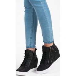 Trampki damskie slip on: Wysokie trampki z połyskiem BONITA