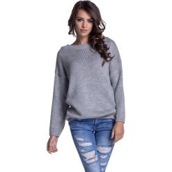 Swetry klasyczne damskie: Sweter w kolorze jasnoszarym