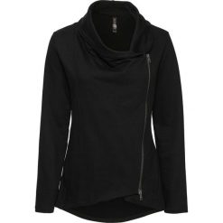 Bluza rozpinana z asymetrycznym zamkiem bonprix czarny. Czarne bluzy damskie bonprix, bez wzorów, bez rękawów, bez kaptura. Za 109,99 zł.