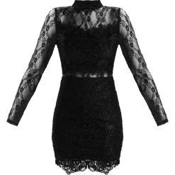 Sukienki: Missguided LACE HIGH NECK MINI WITH SHEER LACE INSERTS Sukienka koktajlowa black