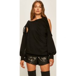 Diesel - Bluza. Czarne bluzy damskie Diesel, s, bez wzorów, z bawełny, z długim rękawem, długie, bez kaptura. Za 849,90 zł.