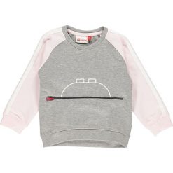 Bluza "Summer 603" w kolorze szaro-jasnoróżowym. Szare bluzy dziewczęce marki LEGO Wear, z aplikacjami. W wyprzedaży za 72,95 zł.