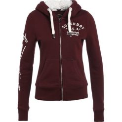 Bluzy damskie: Superdry APPLIQUE Bluza rozpinana egerie burgundy