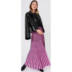 Paski damskie: NA-KD Trend Spódnica z dzianiny w paski – Pink,Multicolor