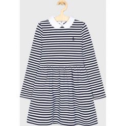 Polo Ralph Lauren - Sukienka dziecięca 128-176 cm. Niebieskie sukienki dziewczęce Polo Ralph Lauren, bez wzorów, z elastanu, casualowe, z długim rękawem, długie, maxi, rozkloszowane. W wyprzedaży za 239,90 zł.