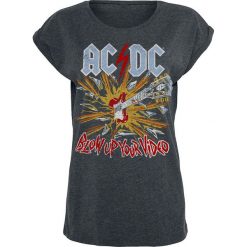 AC/DC Blow Up Your Video Koszulka damska odcienie ciemnoszarego. Szare bluzki z odkrytymi ramionami marki AC/DC, l, z nadrukiem, z okrągłym kołnierzem. Za 99,90 zł.