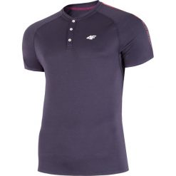 Koszulka polo męska do tenisa TSMF403 - granat. Szare koszulki męskie termoaktywne 4f, m, bez wzorów, z dzianiny, polo, bez rękawów. Za 129,99 zł.