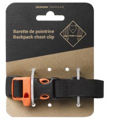 Pas piersiowy do plecaka turystycznego i trekkingowego. Plecaki męskie FORCLAZ, bez wzorów. Za 11,99 zł.