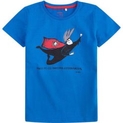 Endo - T-shirt dziecięcy 134-152 cm. Niebieskie t-shirty chłopięce marki Endo, z nadrukiem, z bawełny, bez rękawów. W wyprzedaży za 29,90 zł.