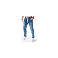 Joggery męskie: SPODNIE MĘSKIE JEANSOWE JOGGERY P551 – JASNO-NIEBIESKIE