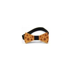 Muszka drewniana. Pomarańczowe muszki męskie marki The bow bow ties, bez wzorów, z dzianiny, eleganckie. Za 99,00 zł.