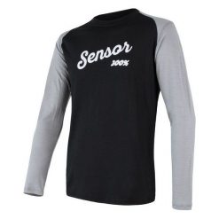 Sensor Męska Koszulka Z Długim Rękawem Merino Active Pt Logo, Czarna/Szara, M. Szare koszulki sportowe męskie marki Sensor, m, z nadrukiem, z włókna, z długim rękawem, outdoorowe. W wyprzedaży za 233,37 zł.