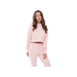 PALE PINK CROPP. Różowe bluzy damskie marki GAANEESH, bez wzorów, z dzianiny, z krótkim rękawem, krótkie, bez kaptura. Za 300,00 zł.