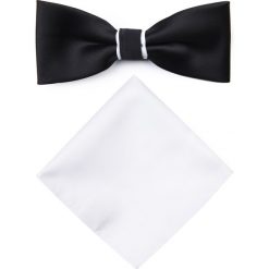 Mucha z poszetką MUW0001003. Czarne muszki męskie Giacomo Conti, bez wzorów, z mikrofibry, eleganckie. Za 69,00 zł.