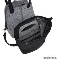 Torebka filcowa wąska - organizer z siatki. Szare torebki klasyczne damskie Pakamera. Za 129,00 zł.
