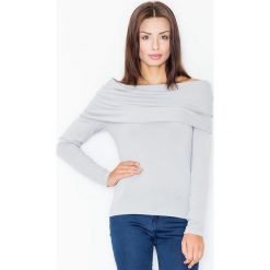 Dzianinowa Szara Bluzka z Obfitym Golfem. Szare bluzki damskie marki Molly.pl, s, z dzianiny, z długim rękawem. Za 119,90 zł.