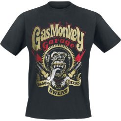 Gas Monkey Garage Lightning Bolt T-Shirt czarny. Czarne koszulki męskie Gas Monkey Garage, xl, z nadrukiem, z okrągłym kołnierzem. Za 89,90 zł.