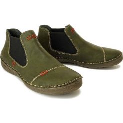 RIEKER 52590-54 green, botki/półbuty damskie. Zielone botki damskie Rieker, bez wzorów, bez obcasa, bez zapięcia. Za 239,90 zł.