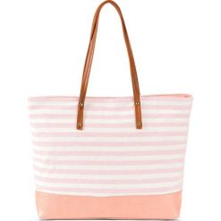 Shopper bag damskie: Torba shopper w marynarskim stylu bonprix bladoróżowy – kremowy