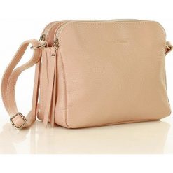 Marco mazzini torebka skórzana crossbody listonoszka dwie komory pudrowy róż. Różowe listonoszki damskie MAZZINI, na co dzień, w paski, ze skóry, bez dodatków. W wyprzedaży za 199,00 zł.