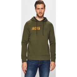 Jack & Jones - Bluza. Niebieskie bluzy męskie Jack & Jones, xl, z nadrukiem, z bawełny, z kapturem, bez rękawów, z kapturem. W wyprzedaży za 79,90 zł.