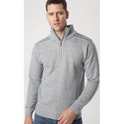 Szary Golf Ohirrelle. Szare bluzy męskie Born2be, xl, bez wzorów, z golfem, bez rękawów, bez kaptura. Za 69,99 zł.
