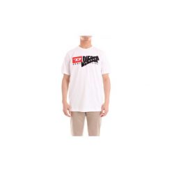 T-shirty z krótkim rękawem Diesel 00SVFJ0CATJ. Białe t-shirty męskie Diesel, xl, bez wzorów, bez kołnierzyka, krótkie. Za 247,68 zł.