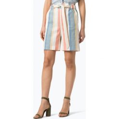 BOSS Casual - Spodenki damskie z dodatkiem lnu – Sanotta, biały. Białe szorty damskie BOSS Casual, s, w paski, casualowe. Za 549,95 zł.