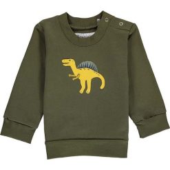 Bluza w kolorze khaki. Brązowe bluzy niemowlęce lamino, z nadrukiem, z dresówki, bez rękawów, bez kaptura. W wyprzedaży za 43,95 zł.